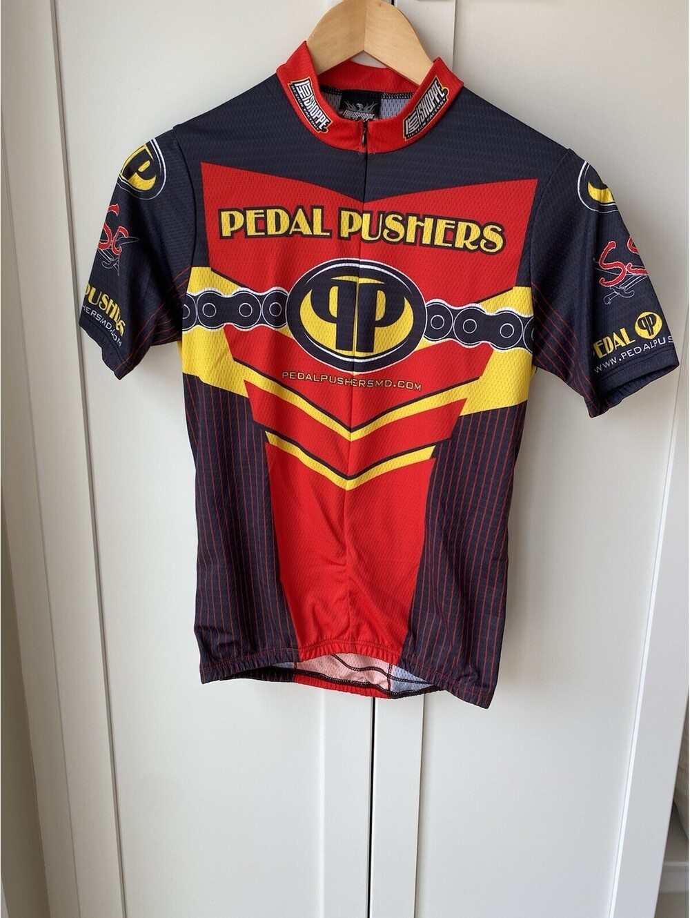 Cycling Jersey Short Sleeve  Size S Red Black Yellow , Hot Shoppe Design Factory